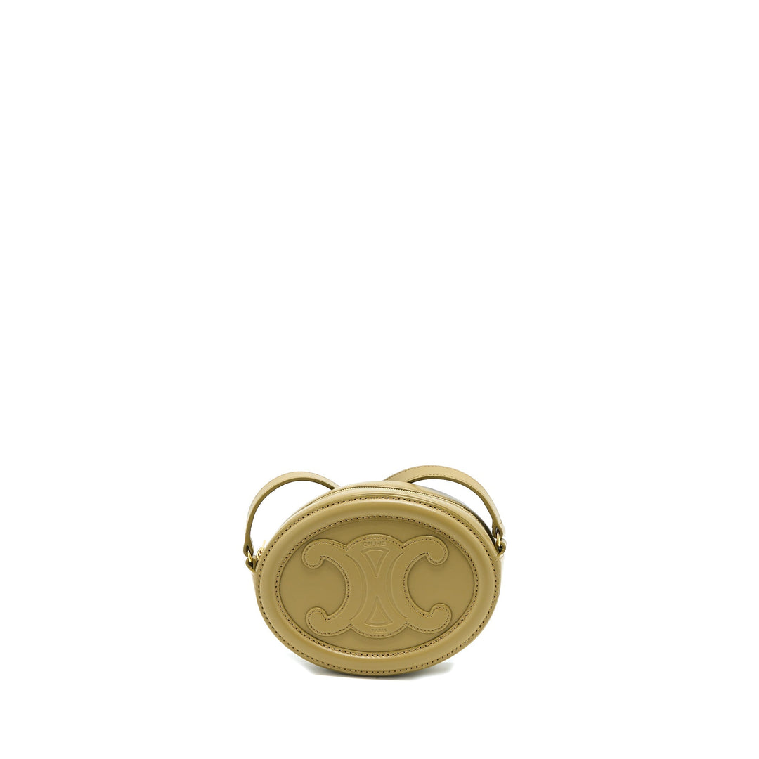 Celine Crossbody Oval Purse Calfskin Olive