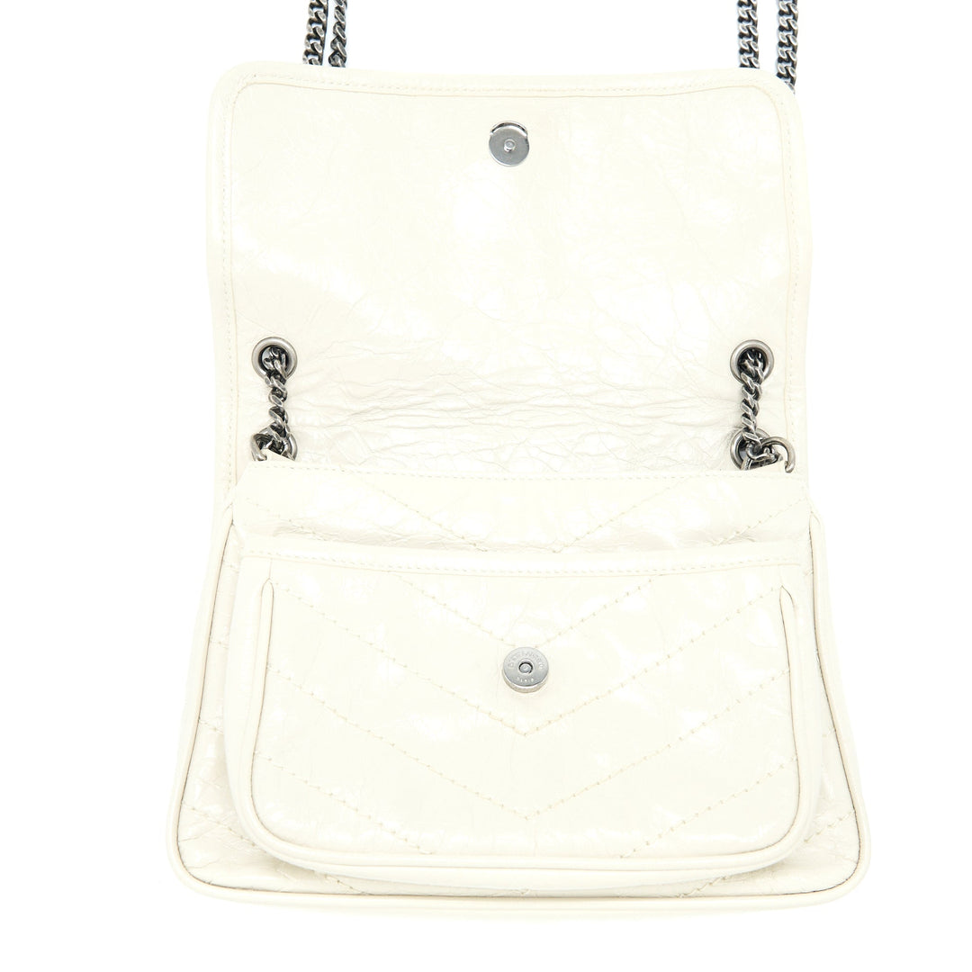 Saint Laurent/ YSL Niki Baby Chain Bag In Crinkled Vintage Leather