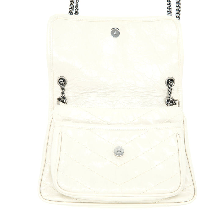 Saint Laurent/ YSL Niki Baby Chain Bag In Crinkled Vintage Leather
