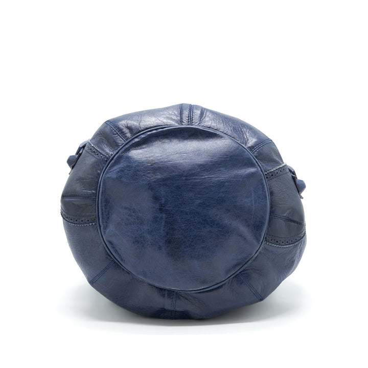 Top Quality Balenciaga Giant Pompon Bucket Bag Navy