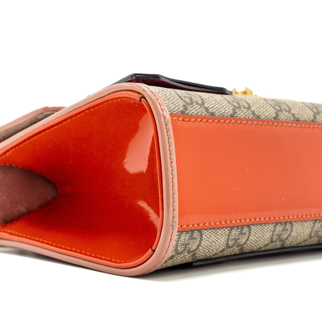 Gucci padlock crossbody bag canvas / patent multicolour