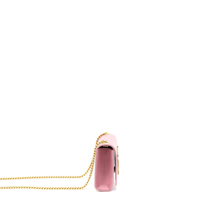 Saint Laurent Mini Kate Bag Grained Calfskin Pink GHW