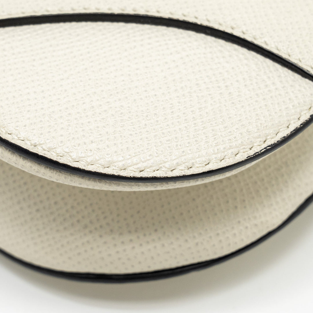 Top quality Dior Mini Saddle Bag Calfskin White
