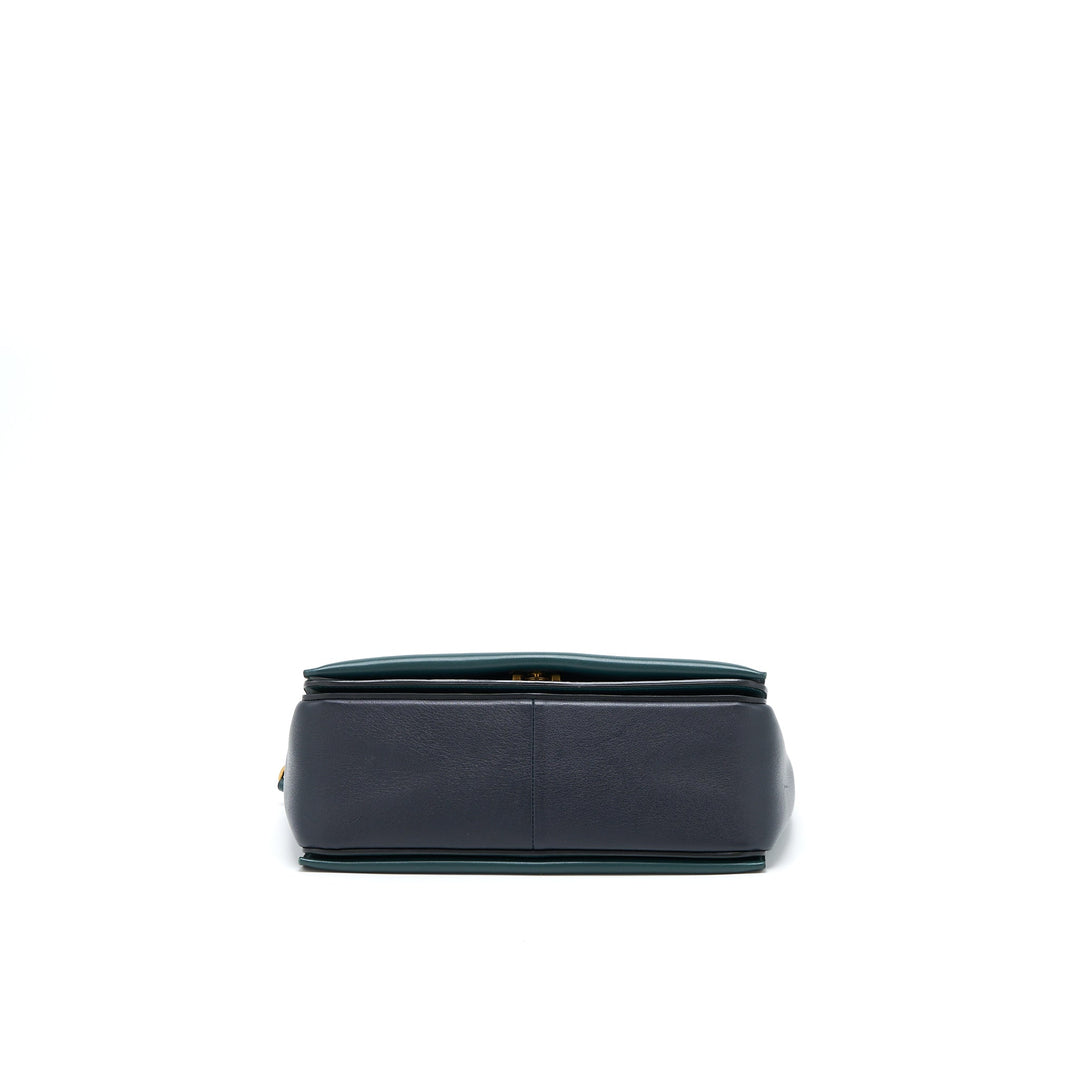 Celine Frame Bag Calfskin Navy/Dark Green