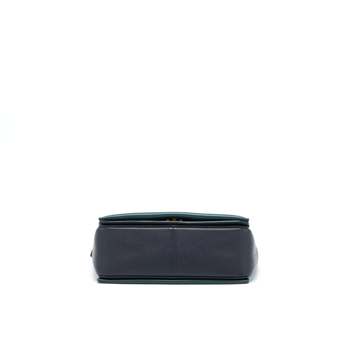 Celine Frame Bag Calfskin Navy/Dark Green