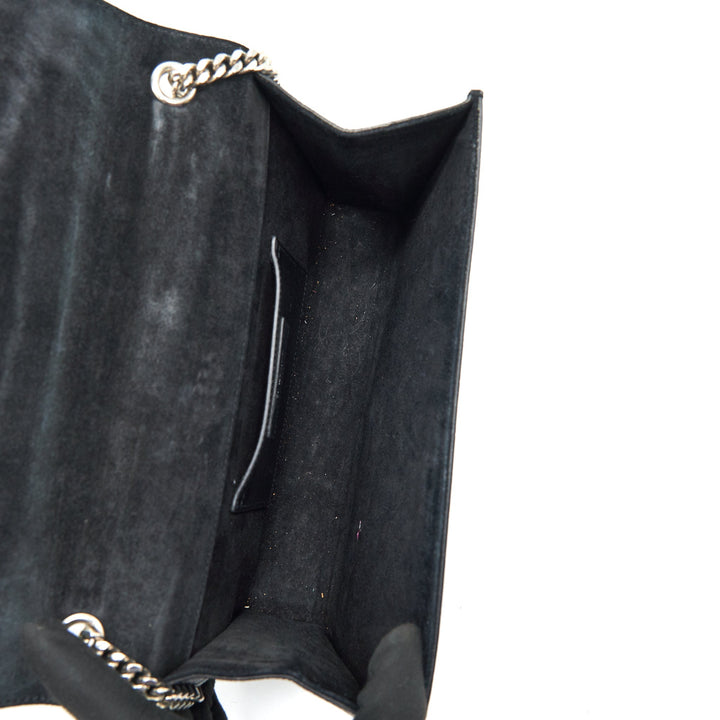 Saint Laurent Medium Kate with Tassel Croc Embossed Calfskin Black SHW