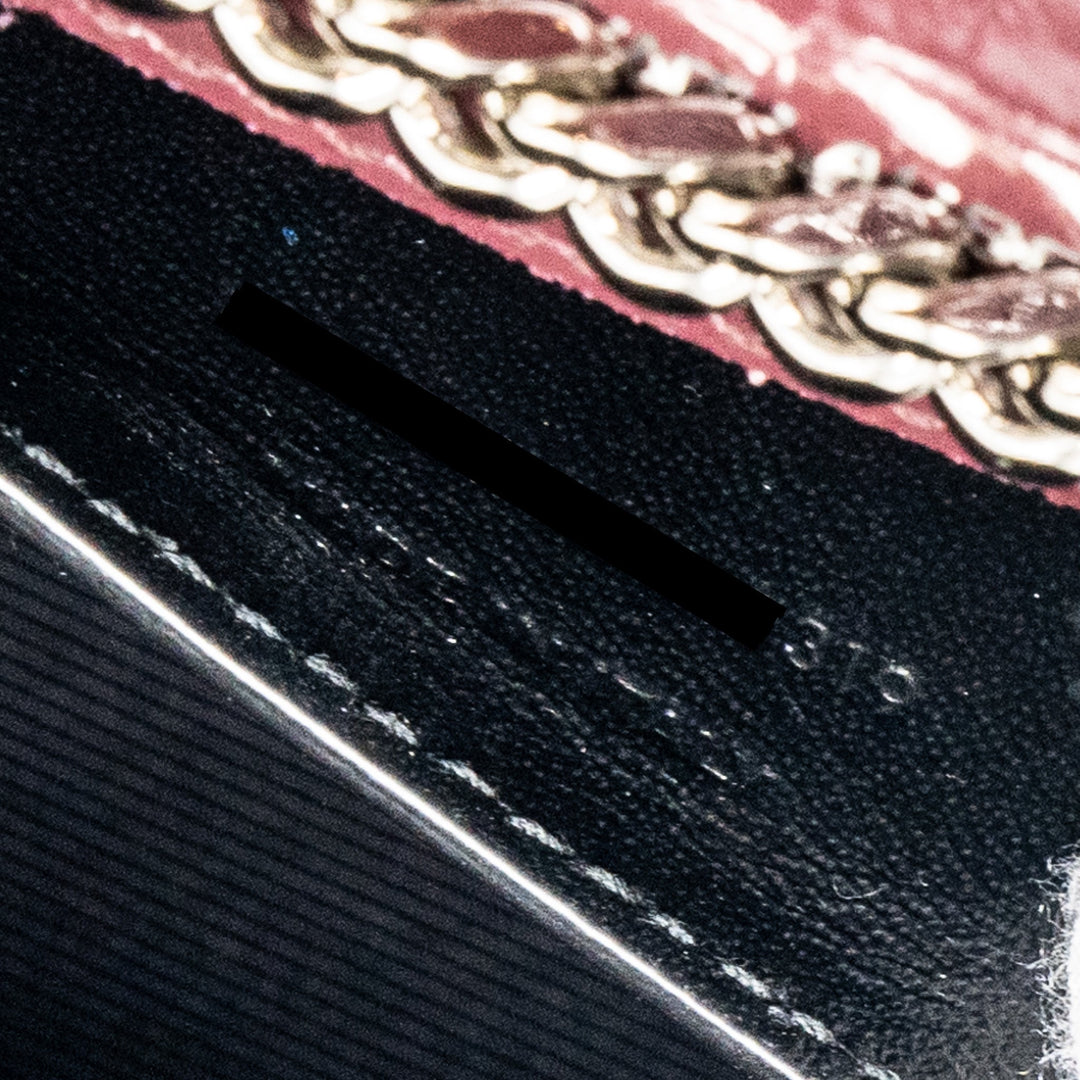 Saint Laurent/YSL Kate Bag Croc Embossed Calfskin Burgundy SHW