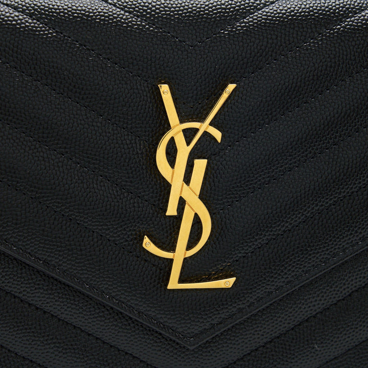 Saint laurent Envelope Chain Crossbody Bag Grained CalfSkin black GHW