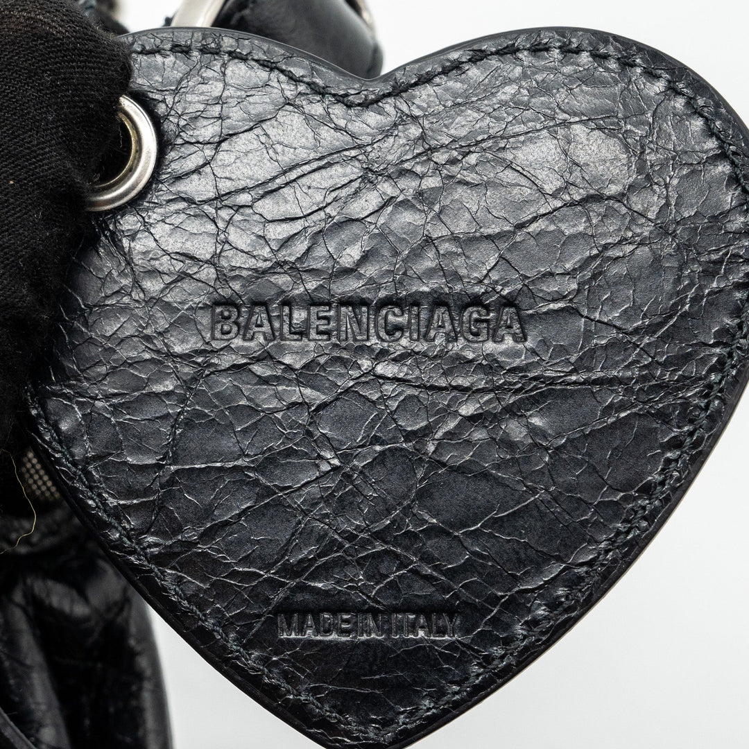 Top Quality Balenciaga Le Cargole Small Shoulder Bag Lambskin Black SHW