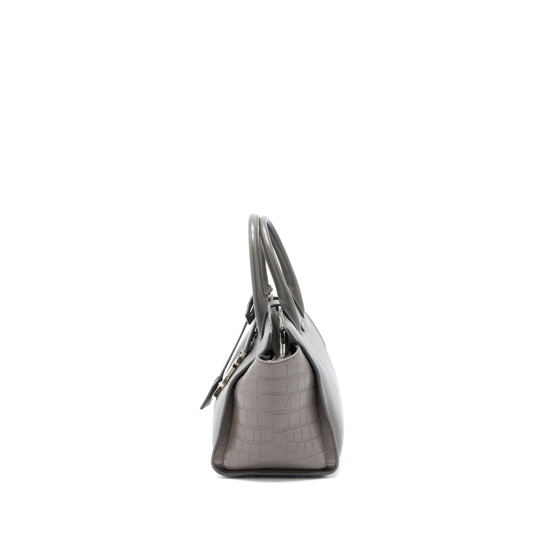 Saint Laurent Cabas Tote Bag Grey SHW