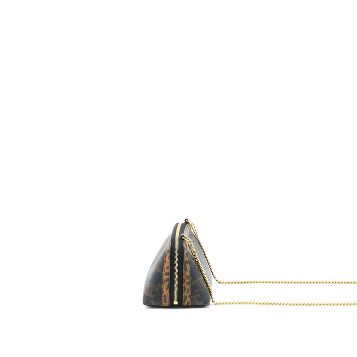 Celine Clutch With Chain Triomphe Canvas Limited Edge Print