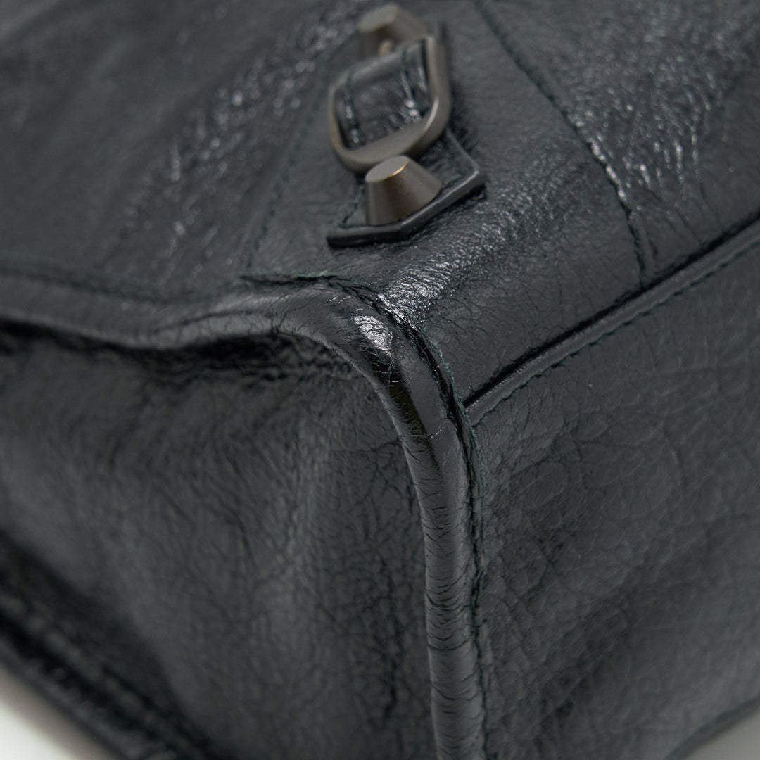 balenciaga Small Classic City Crossbody Bag black with Logo print strap