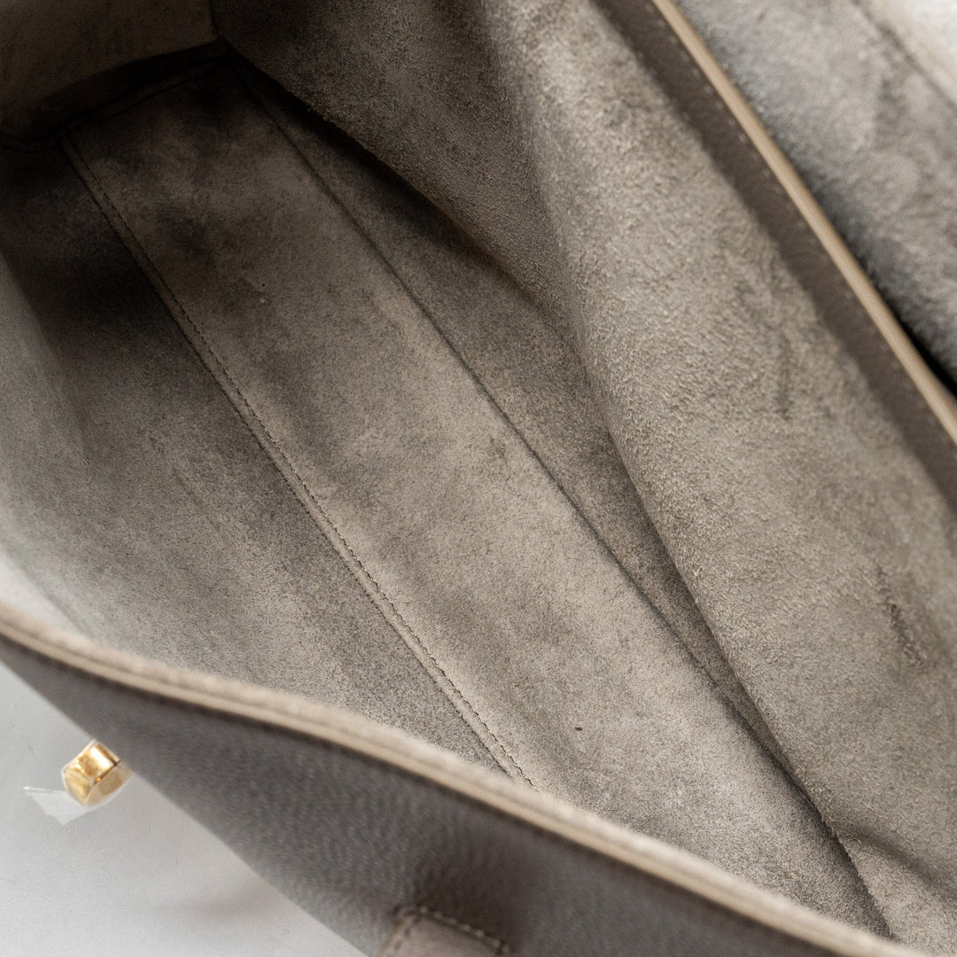Celine Medium Soft 16 Bag Grained Calfskin Grey