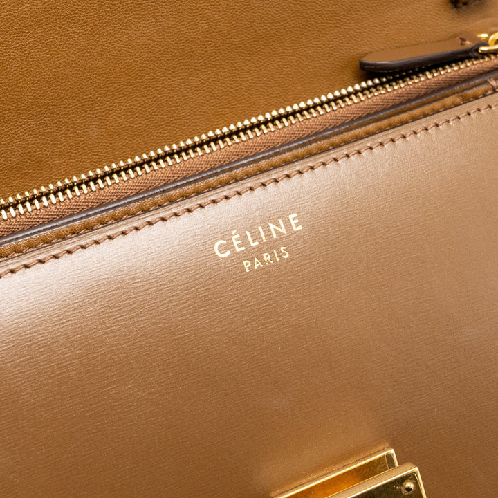 Celine Medium Classic Box Bag Calfskin Brown