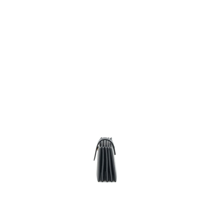 Celine Accordeon Card Holder Grained Calfskin Black