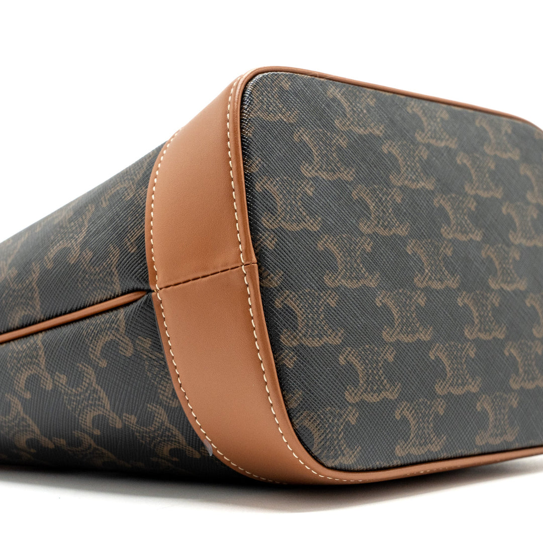 Celine Small Bucket Bag Triomphe Canvas/ Leather