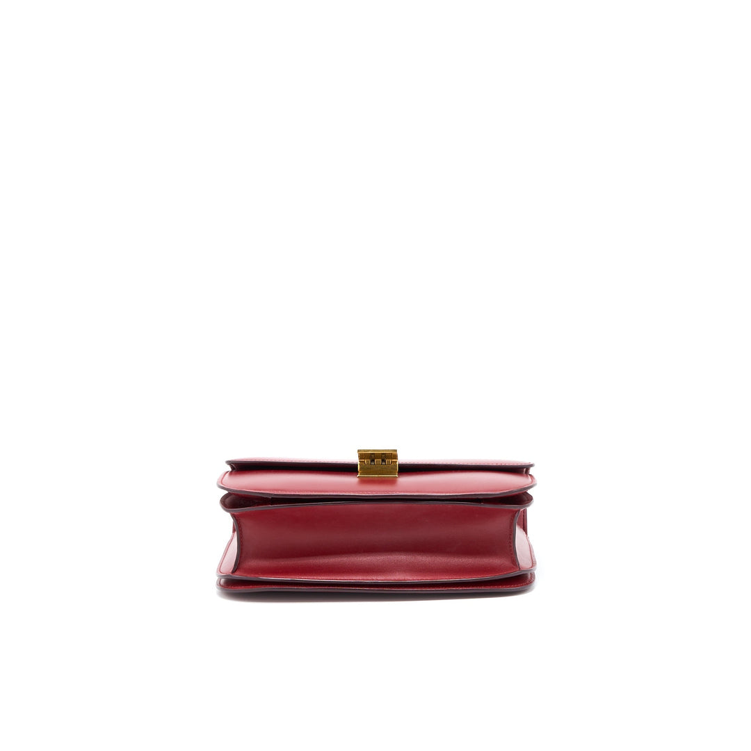 Celine Medium Classic Box Bag Calfskin Red