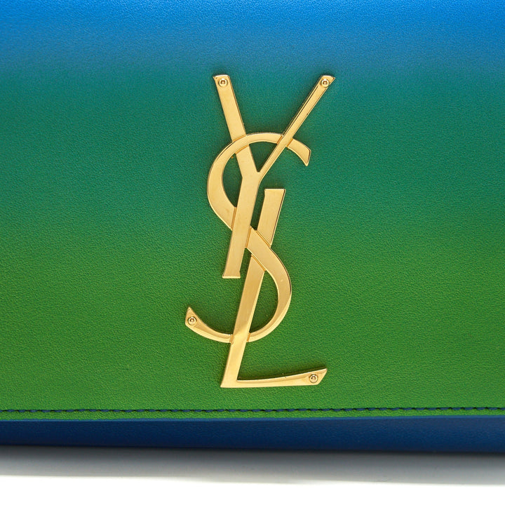 Saint Laurent Mini kate chain Bag (17cm) blue/ green GHW