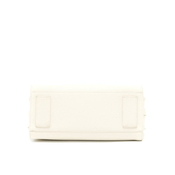 Saint Laurent Sac De Jour Tote Bag Calfskin White SHW