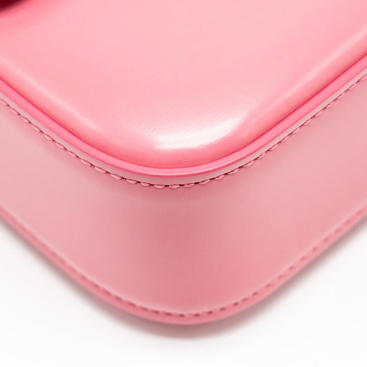 Top Quality Celine Triomphe Shoulder Bag Shiny Calfskin Flamingo