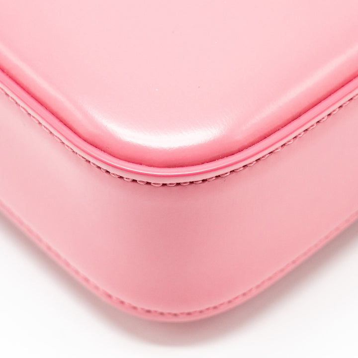 Top Quality Celine Triomphe Shoulder Bag Shiny Calfskin Flamingo