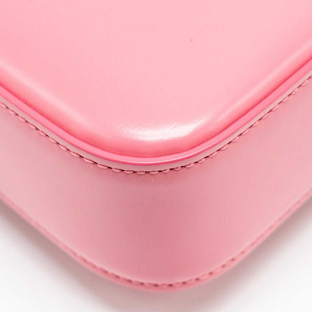 Top Quality Celine Triomphe Shoulder Bag Shiny Calfskin Flamingo