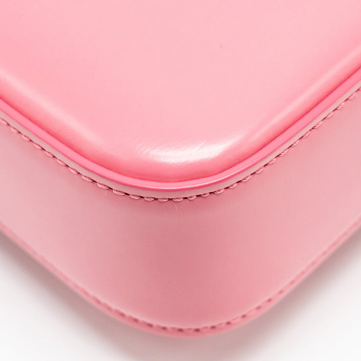 Top Quality Celine Triomphe Shoulder Bag Shiny Calfskin Flamingo
