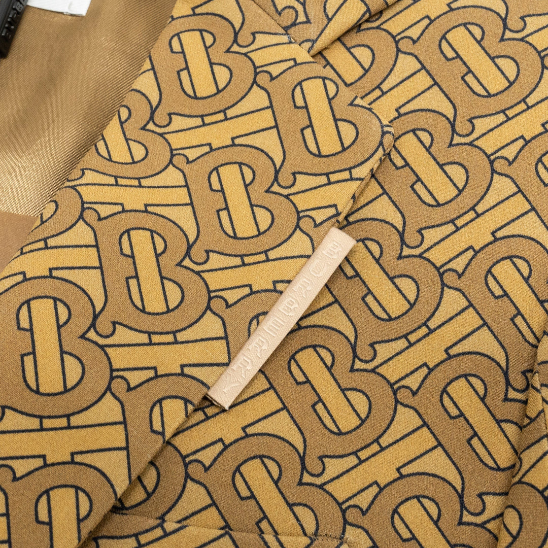 Burberry Size IT36 Monogram Print Slim-Fit Blazer Silk Tawny