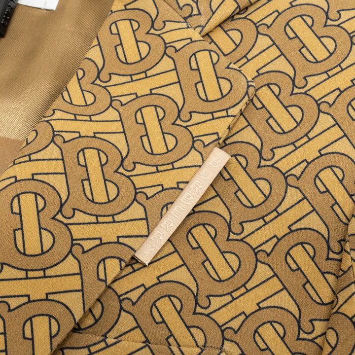 Burberry Size IT36 Monogram Print Slim-Fit Blazer Silk Tawny