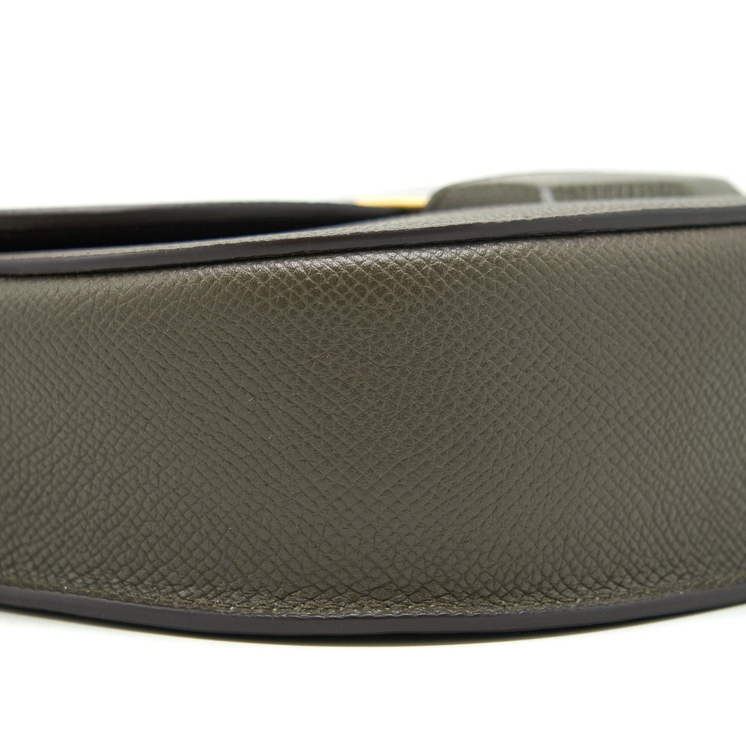 Top Quality Celine Small Trotteur bag grained calfskin Olive green