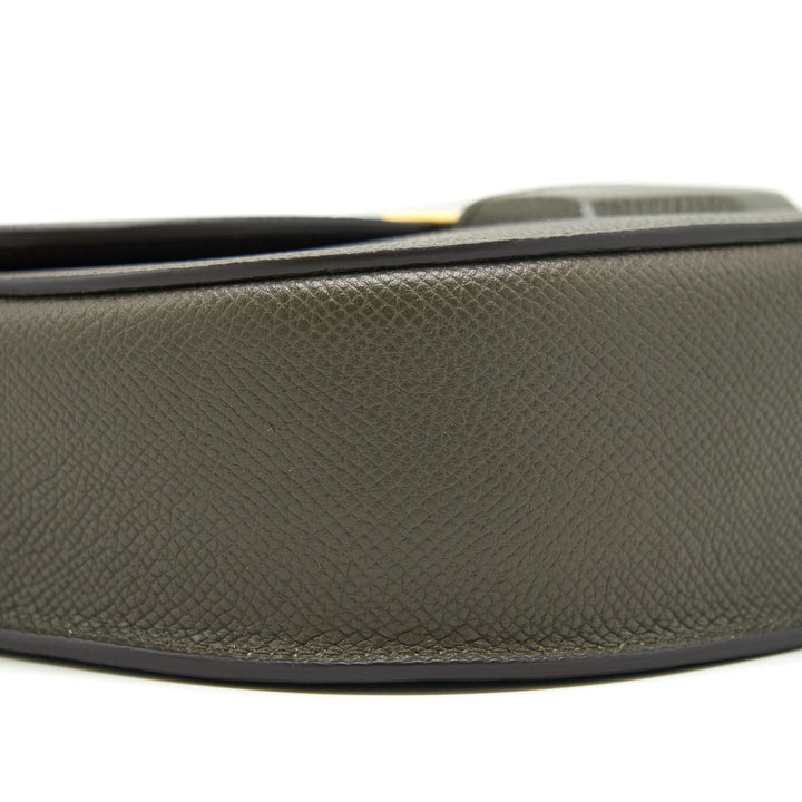 Top Quality Celine Small Trotteur bag grained calfskin Olive green