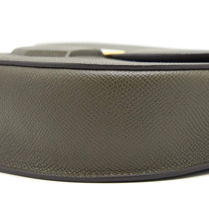 Top Quality Celine Small Trotteur bag grained calfskin Olive green