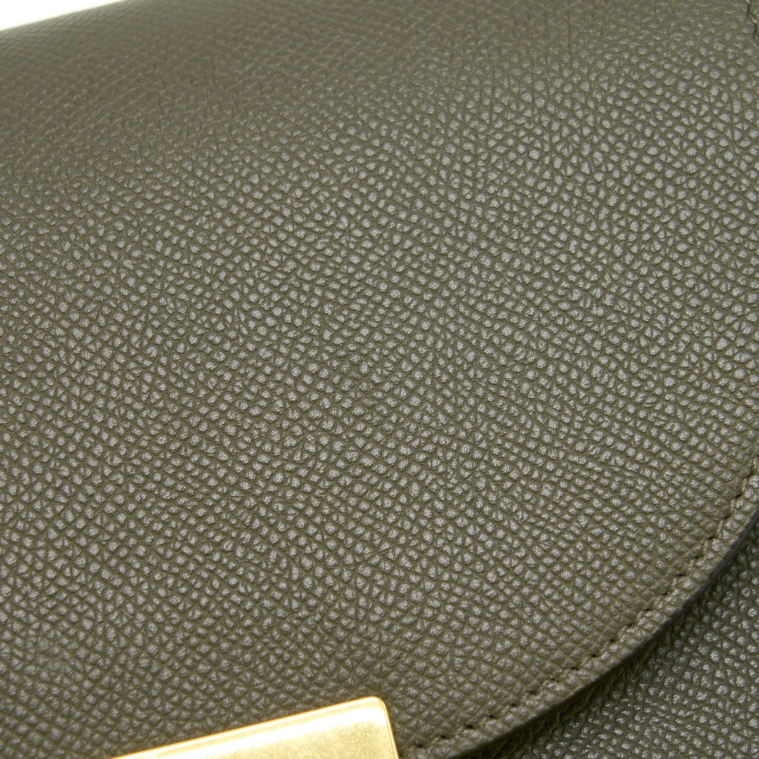 Top Quality Celine Small Trotteur bag grained calfskin Olive green
