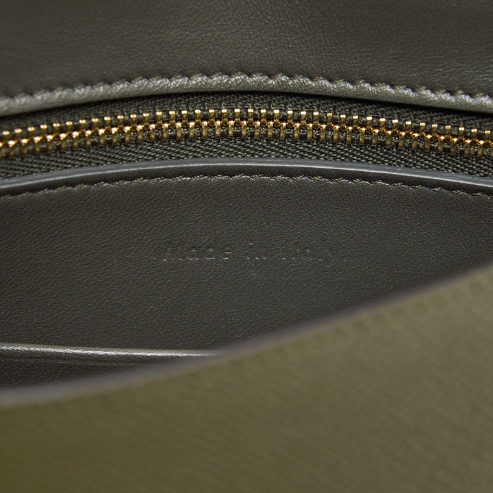 Top Quality Celine Small Trotteur bag grained calfskin Olive green
