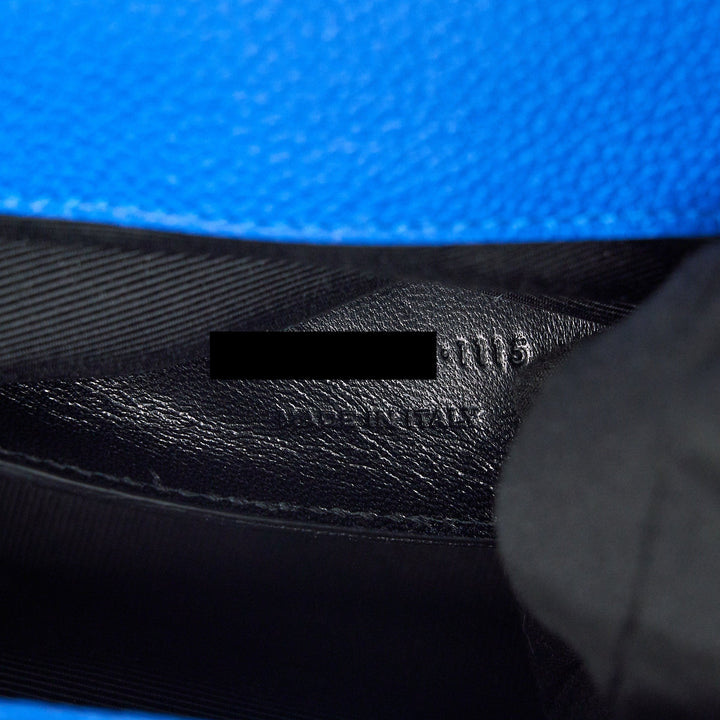 Saint laurent Mini College Bag grained calfskin blue ruthenium Hardware