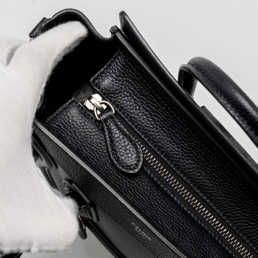 Top Quality Celine nano luggage bag calfskin black