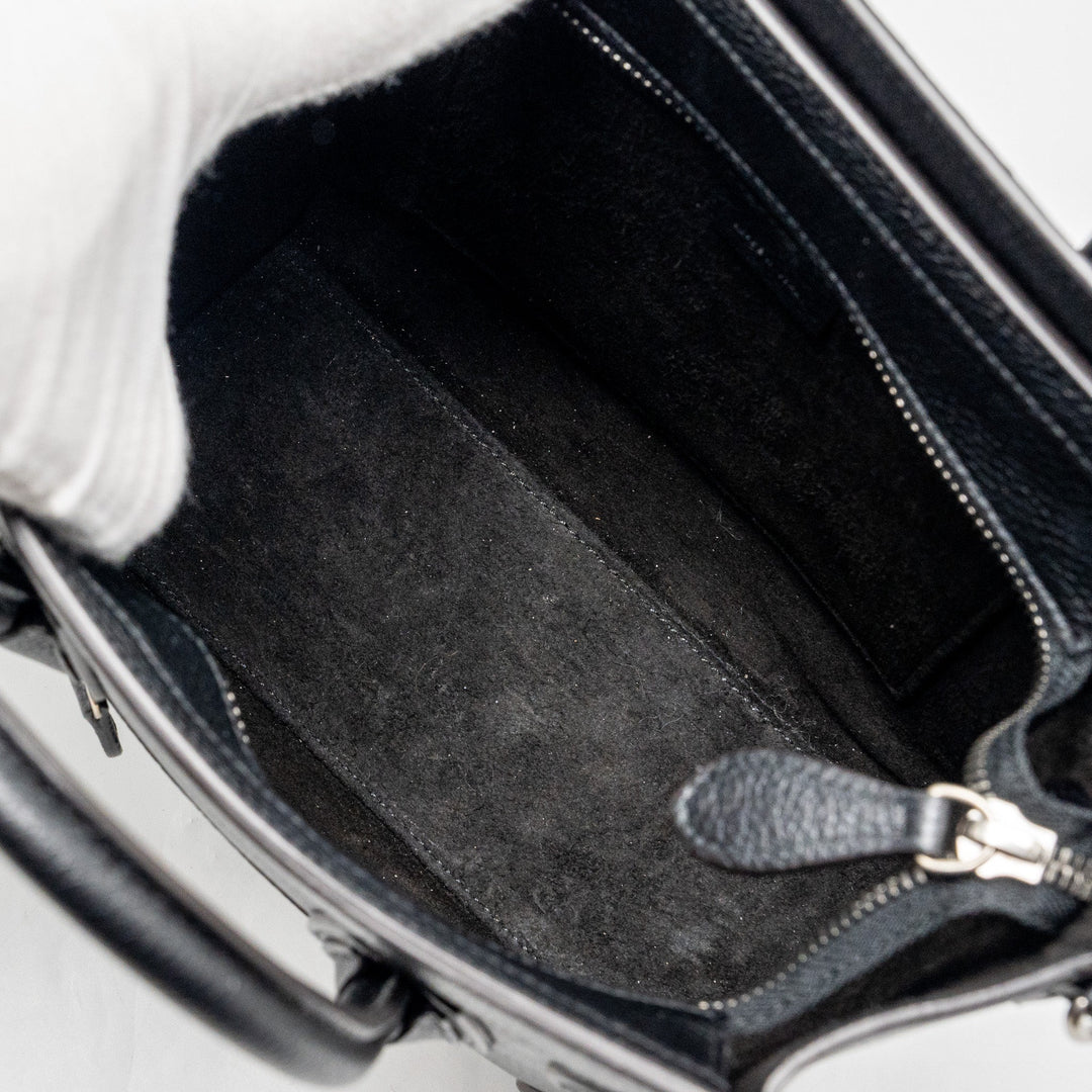 Celine nano luggage bag calfskin black
