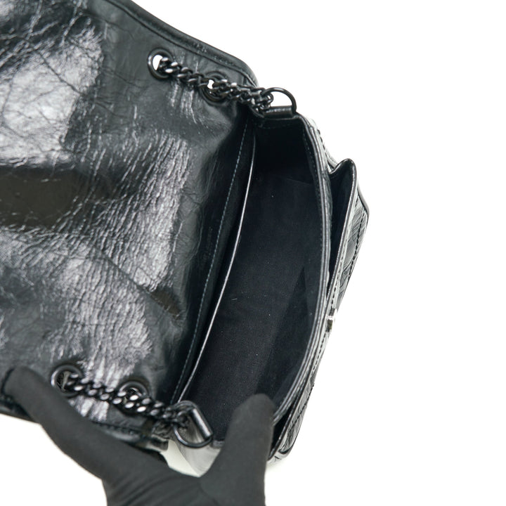 Saint Laurent Medium Niki Bag crinkled Vintage so black