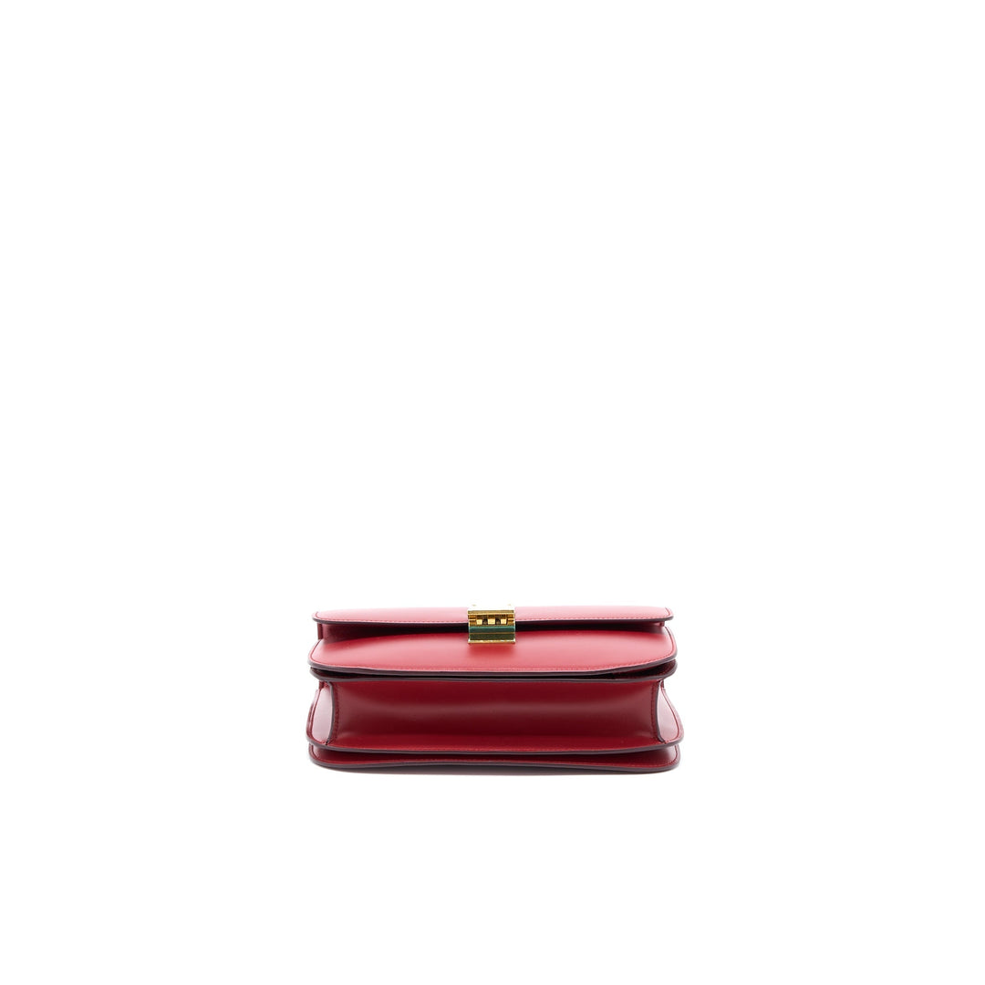 Celine Medium Classic Box Bag Calfskin Red