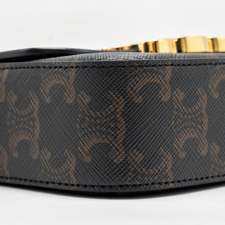 Celine Claude Triomphe Canvas / Calfskin Tan