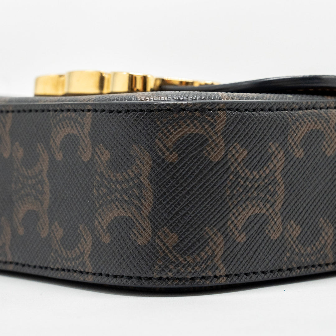 Celine Claude Triomphe Canvas / Calfskin Tan
