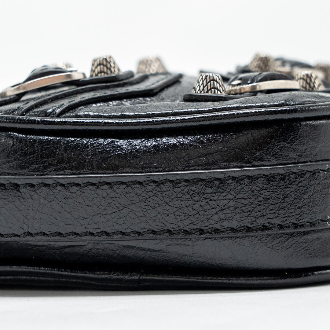 Top Quality Balenciaga Le Cagole Heart Mini Bag Lambskin Black SHW