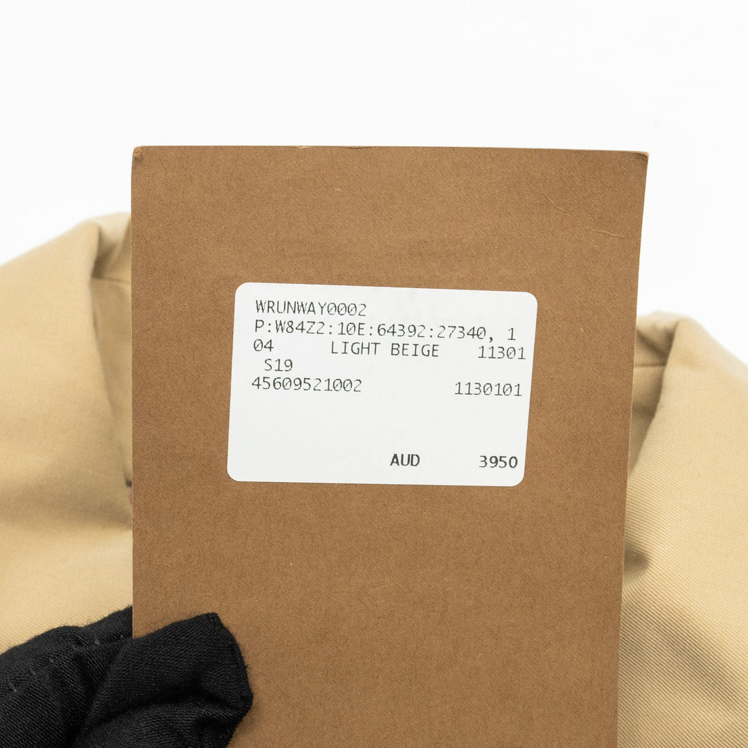 Burberry Size IT36 Corset-Belt Long Gabardine Trench Coat Cotton Light Beige