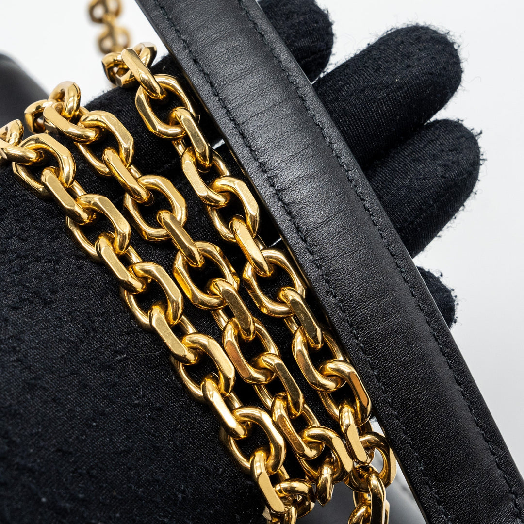 Celine Medium C Bag Tweed/ Leather Black/ White
