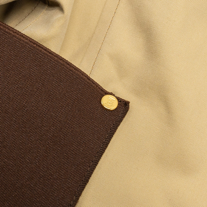 Burberry Size IT36 Corset-Belt Long Gabardine Trench Coat Cotton Light Beige