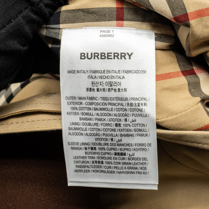 Burberry Size IT36 Corset-Belt Long Gabardine Trench Coat Cotton Light Beige