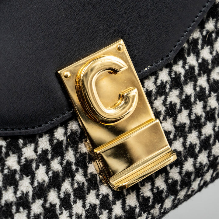 Celine Medium C Bag Tweed/ Leather Black/ White