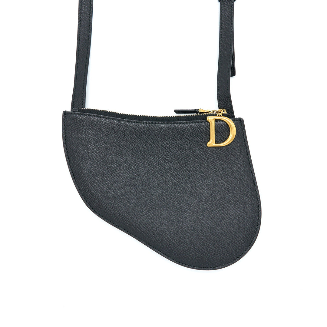 Top quality Dior Saddle Trio Crossbody Pouch Calfskin Black