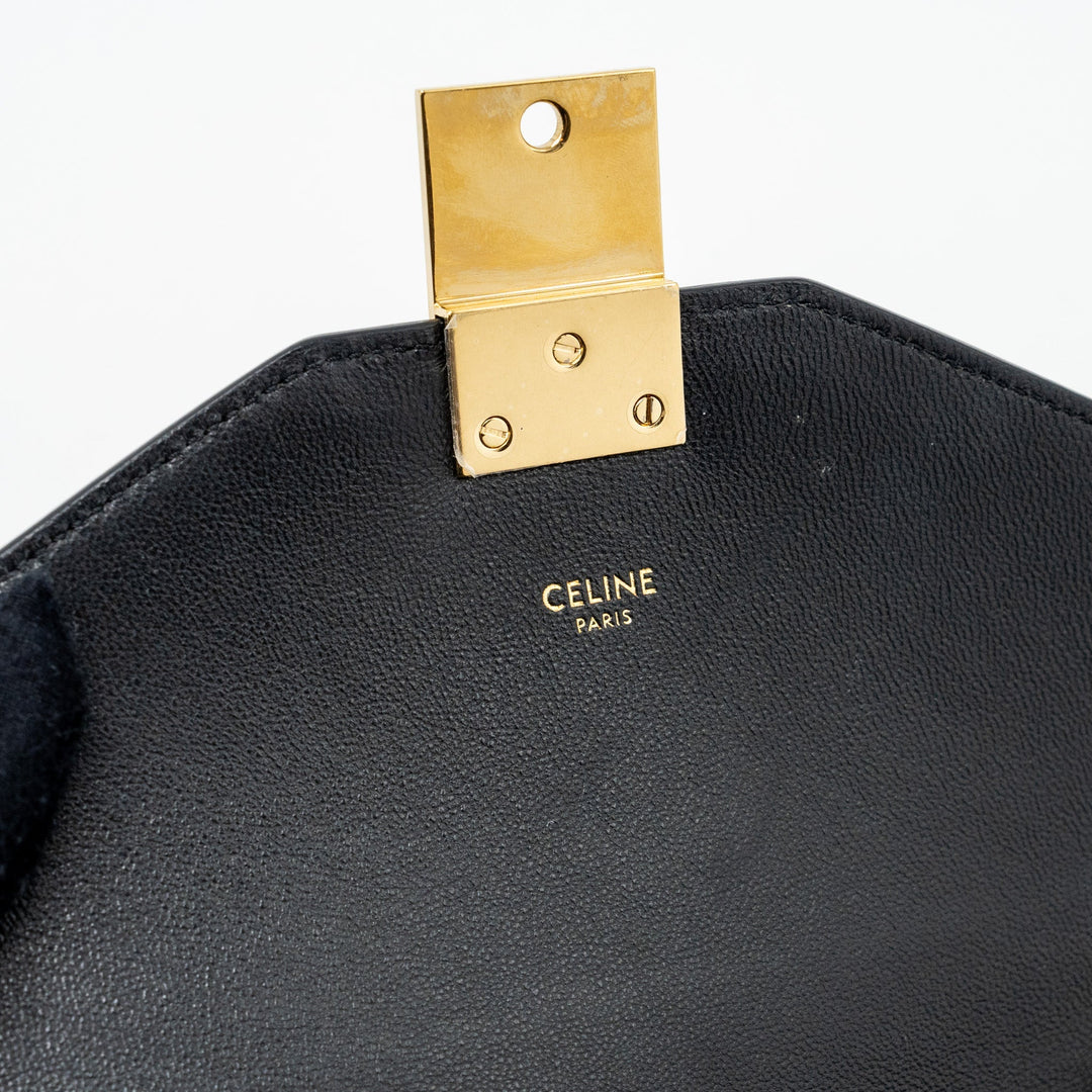 Celine Medium C Bag Tweed/ Leather Black/ White