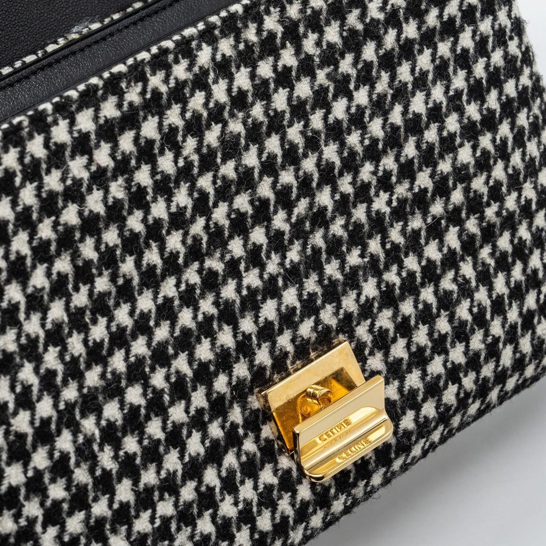 Celine Medium C Bag Tweed/ Leather Black/ White